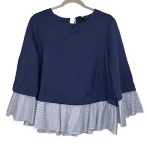 Halogen Blue/White Top(Size Medium)
